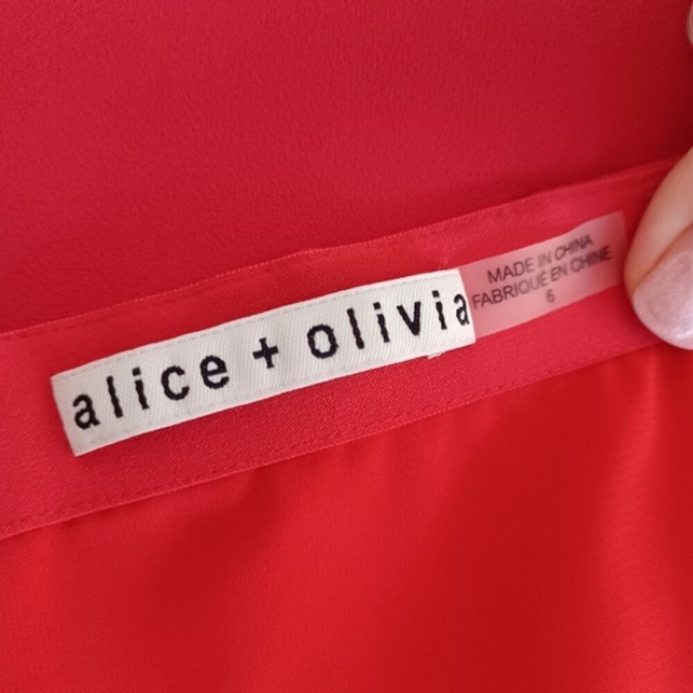 Alice + Olivia Shaylee Mini Skirt Poppy Red 6 - Picture 10 of 13